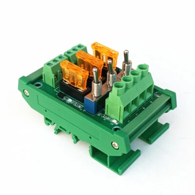 DIN Rail Mounted 3 Position Switch Fuse Distribution Board Module - Image 1 of 4