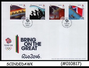 ISLE OF MAN - 2016 RIO 2016 OLYMPIC GAMES - 4V - FDC - Picture 1 of 1