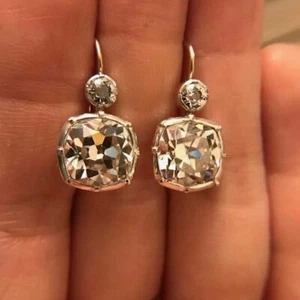Gorgeous 7.50 ct Lab Created White Diamond Earring in Yellow Gold Plated AAA 925 - Picture 1 of 4