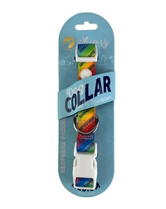 Whimsy Dog Collar Love & Rainbows Stripe Neoprene Padded Pride Parade Medium NEW - Picture 1 of 4