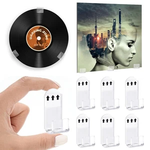 6-30X Vinyl Record Display Shelf Clear Acrylic CD Wall Mounts Stand Wall Hooks - Picture 1 of 11