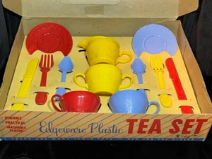 Irwin Edgeware Plastic 12 Piece Tea Set 30s-40s Original Box Rare - Picture 1 of 6