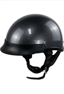 Retro Style Half Helmet Classic Design Dot Approved Carbon Fiber Design - Picture 1 of 9
