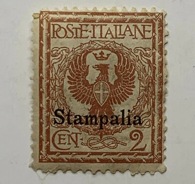 SELLO DE ESTAMPALIA DE ITALIA 1912 #ST1 SOBREIMPRESIÓN Foto 1 de 2