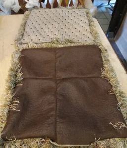 Paar braune Punkte Druck Fransen Dekodruck Kissen 20 x 20 - Bild 1 von 3
