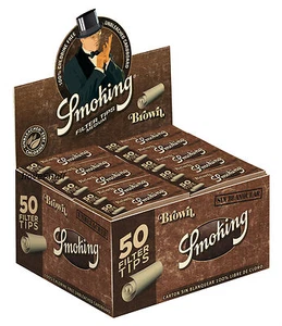 2 Boxen Smoking® BROWN Tips Medium Size ungebleicht mit 100 x 50 Filtertips  - Picture 1 of 4