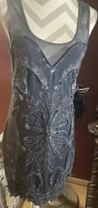 Free People wunderschönes blaues Batikkleid von Saks 5th Avenue Verzierungen neu - Bild 1 von 7