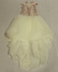 Kingdom Boutique Girl's Longline Lace Detail Ballgown Dress KT4 Pink/White NWT