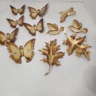 11 Vintage Metal Butterfly Bird Wall Decor Brass Color  MCM