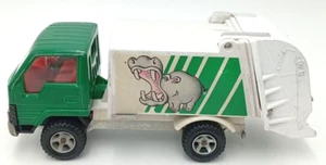 Majorette Ech 1:35 Toyota auto della spazzatura ippopotamo rinoceronte verde dumper truck - Foto 1 di 5