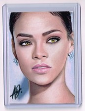 2017 ACEO Sketch Card RIHANNA FENTY Singer/Actress 1/1