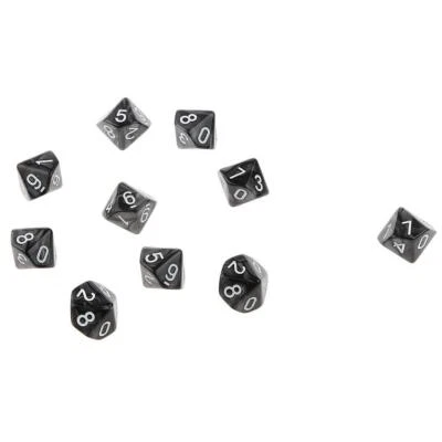 10 Stück zehnseitige Würfel D10 spielen D&D TRPG Brettspiel schwarz