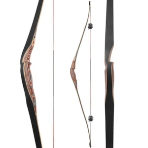 58" Traditional Longbow Triangle Bow Recurve Bamboo Core Limbs Archery Hunting - Picture 1 of 12