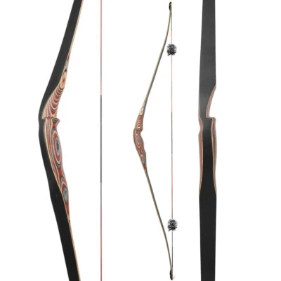 58" Traditional Longbow Triangle Bow Recurve Bamboo Core Limbs Archery Hunting - Image 1 of 4