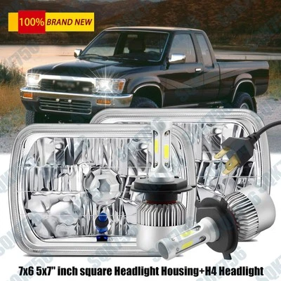 Par de faros LED 7x6" H4 Hi-Lo Fit PARA Toyota Hilux 1988-1997 Pickup 1982-199 Foto 1 de 4