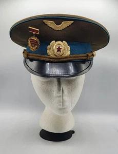 Authentic Vintage UdSSR Soviet Military Air Force Pilot Cap Size 55 With Pin 1980 - Bild 1 von 12