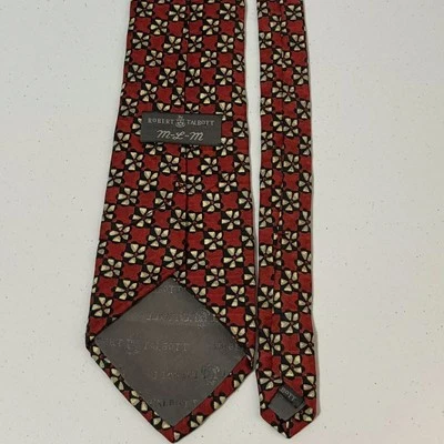 Corbata de seda para hombre Robert Talbott roja con estampado geométrico clásica de diseñador EE. UU. Foto 1 de 4