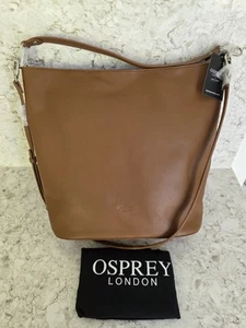 Osprey London Kelso große hellbraune Leder Hobo Bag brandneu - Bild 1 von 9