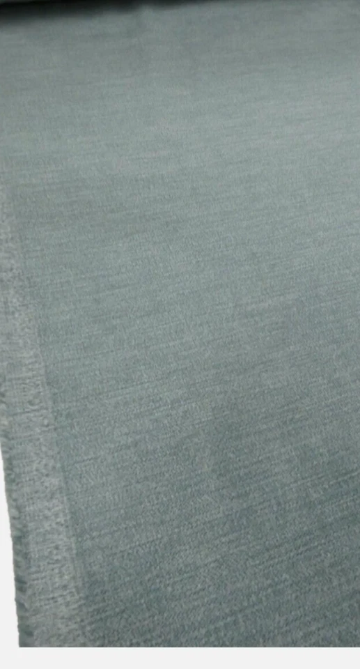 DUCK EGG Velvet Chenille Upholstery Cushion Fabric - GRACELAND - 3.75 metres - Image 1 of 4