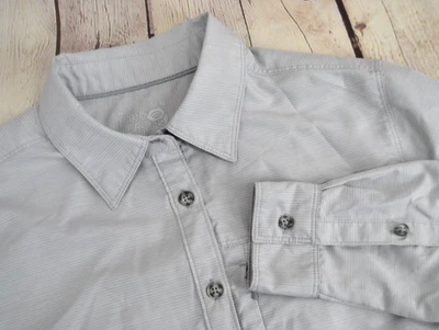 Camisa MOUNTAIN HARDWEAR Feminina Manga Longa Canyon Botão Frontal PEQUENA Cinza - Imagem 1 de 4