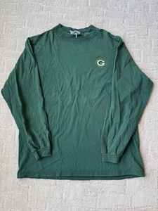 Vintage Green Bay Packers Shirt Mens Large Green Long Sleeve Logo NFL USA - Picture 1 of 6