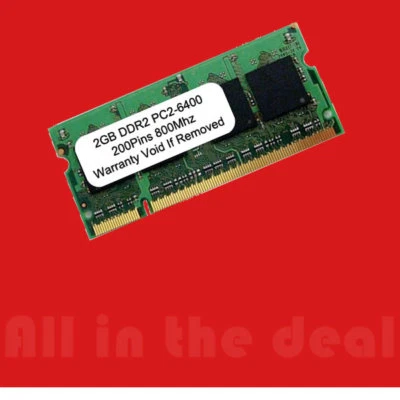 2GB DDR2 800 MHz PC2-6400 200 pin Sodimm Laptop Memory RAM DELL HP - Image 1 of 2