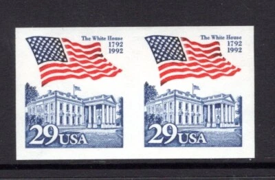 2609a  1992 29 Cent Imperf Coil Pair VFNH SCV $15 - Image 1 of 2
