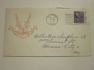 US COVER 1946 WARREN OHIO Patriotic HOUSE OF FARNUM CACHET FIGHT FOR VICTORY - Picture 1 of 3
