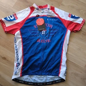 PACTIMO Honor Ride 2 Recovery Cycling Jersey Womens XL Race Cut White Red Blue - Picture 1 of 8
