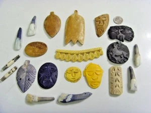 antiguo hueso de búfalo de agua bovina 20 tallas Wicca vudú artesanía mágica 49390 - Imagen 1 de 7