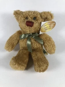 Dan Dee Collectors Choice Bean Bag Friends Brown Bear Green Bow 7.5” Stuffed Toy - Picture 1 of 13