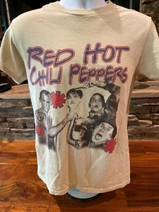 Red Hot Chili Peppers Vintage Rasiercreme T-Shirt mit RHCP gestempeltem Etikett - klein - Bild 1 von 3
