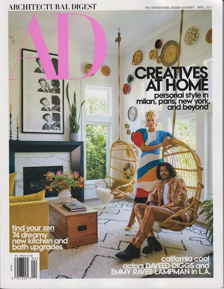 Architectural Digest Daveed Diggs Emmy Raver-Lampman April 2021 - Image 1 of 1