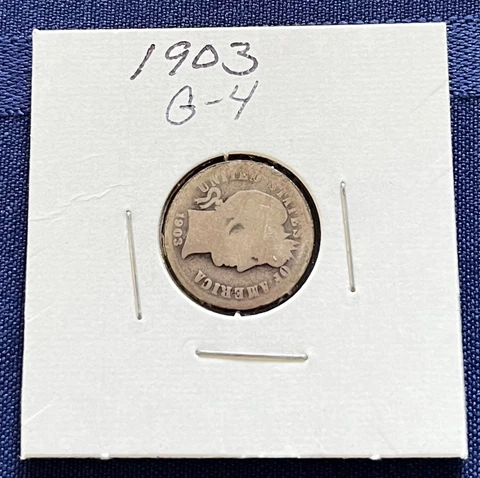 1903 Barber Dime  US Silver Coin 10c Cover