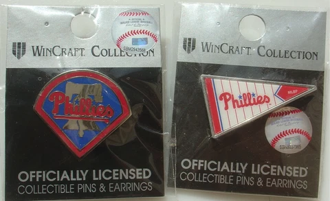 New Wincraft MLB Baseball Philadelphia Phillies Hat Cap Pin Pinback Lot Pennant Cover