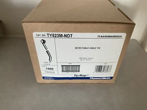 (10) 100 THOMAS AND BETTS TY523M-NDT DETECTABLE CABLE TIE 18 lb 4" BOX of 1,000 - Picture 1 of 2