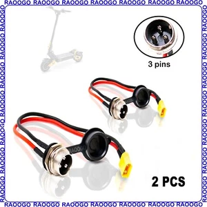 Puerto de carga cargador de 3 pines para scooter eléctrico Vsett Zero Mantis Apollo Kaabo - Imagen 1 de 8