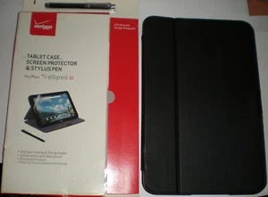 Verizon Tablet Case, Screen Protector & Stylus Pen for Ellipsis 10, Black, New - Picture 1 of 3