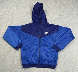 Nike Windrunner Jacket Youth Large Blue Full Zip Hooded Pinwheel Tag Lightweight - Picture 1 of 12