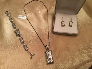 BALI Sterling 925 filigree Necklace, Earring, and bracelet Set - Picture 1 of 5