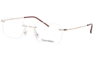 Calvin Klein CK22125TD 200 Titanium Eyeglasses Frame Brown Rimless 52mm - Picture 1 of 5