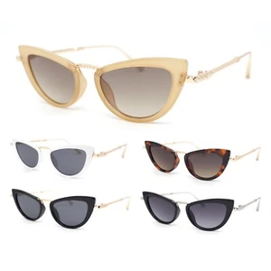 Retro Metal Bridge Plastic Cat Eye Gothic Luxury Fashion Sunglasses - Picture 1 of 21