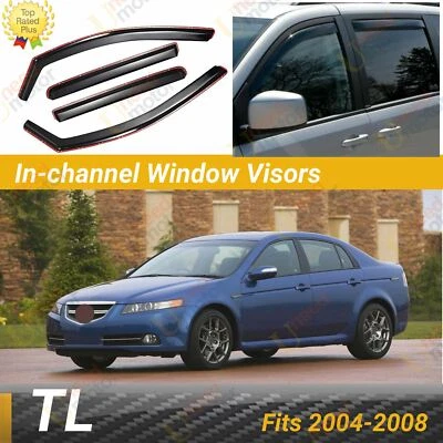 Fits Acura TL 2004-2008 In-Channel Vent Window Visors Rain Guard Deflector - Image 1 of 4