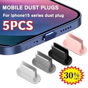 5 PIEZAS USB-C Tipo-C para iPhone 15 Pro Max Carga Polvo Enchufes Accesorios EE. UU. - Imagen 1 de 16