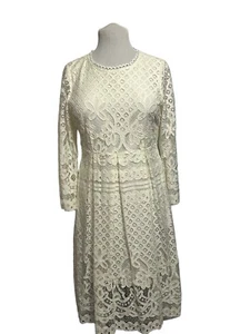 Vestido largo de encaje blanco antiguo de moda de ocio SS talla 36" nuevo con etiquetas - Imagen 1 de 5