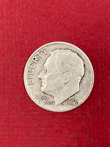 1956 D United States 10 Cent Silver Coin Circulated - Picture 1 of 2