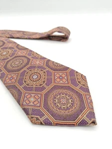 🇺🇲 Bachrach Silk Tie 59x3 3/8 Multi-colored Geometric - Picture 1 of 4