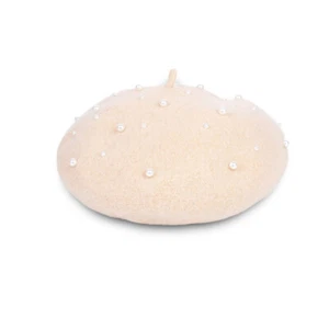 Wool Pearl Girl Beret Hat Beret Hat (Beige) Fashion Girls Beret - Picture 1 of 12