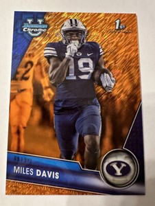 2023 Bowman Chrome University #72 Miles Davis Orange Shimmer Refractor 17/25 BYU