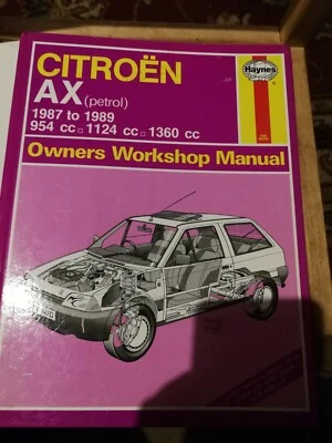 HAYNES OWNERS WORKSHOP MANUAL Citroen AX 1987 to 1989 (1470) - Image 1 of 3